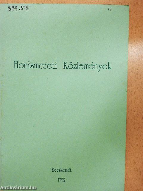 Honismereti közlemények 1992.