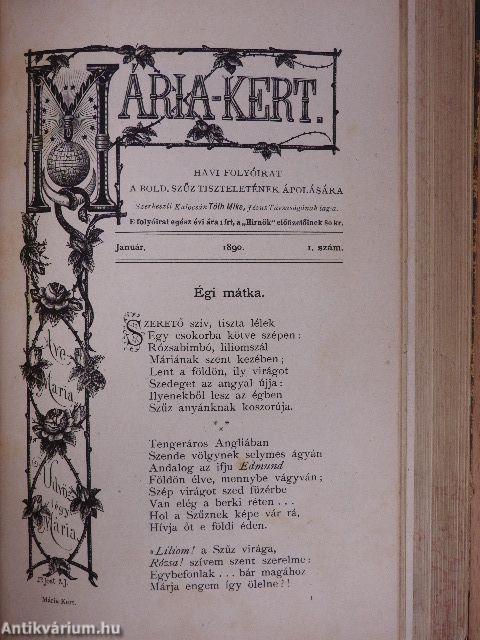 Jézus Szentséges Szivének Hirnöke 1890. január-deczember/Mária-Kert 1890. január-deczember