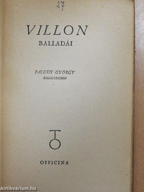 Villon balladái Faludy György átköltésében