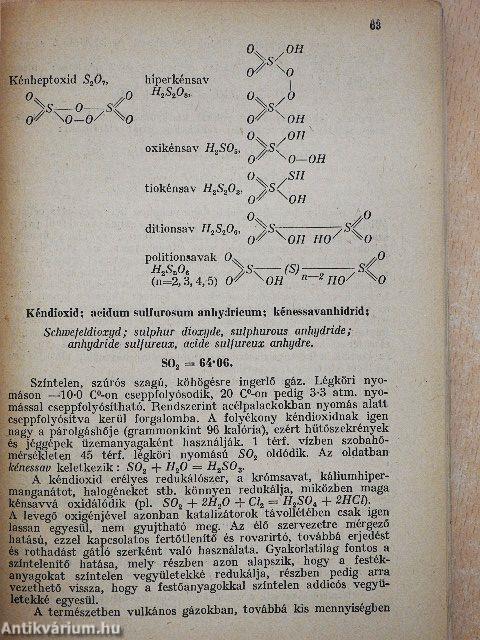 Vegyszerismeret I.