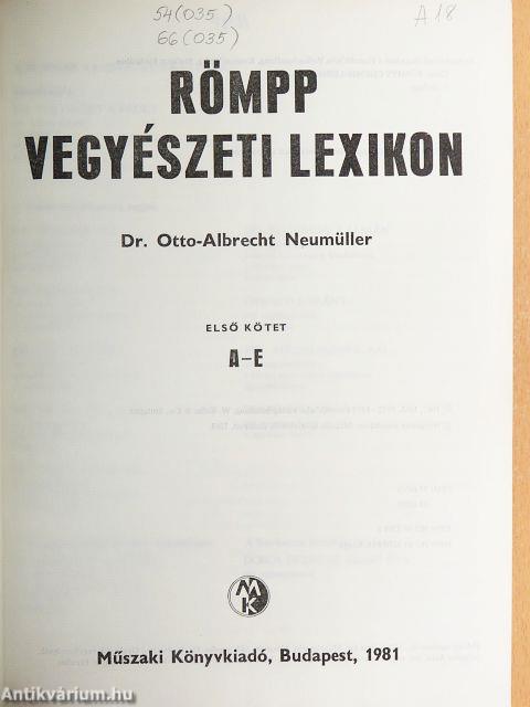 Römpp Vegyészeti Lexikon 1-4.