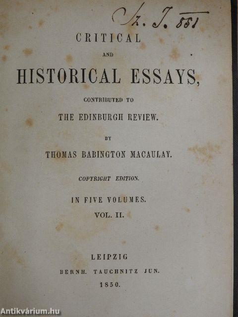 Critical and Historical Essays II.