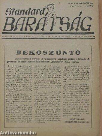 Standard Barátság 1947. szeptember 30.