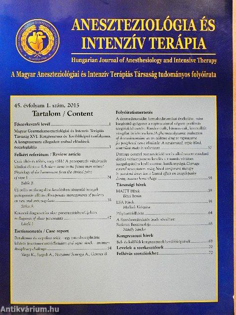 Aneszteziológia és intenzív terápia 2015/1.