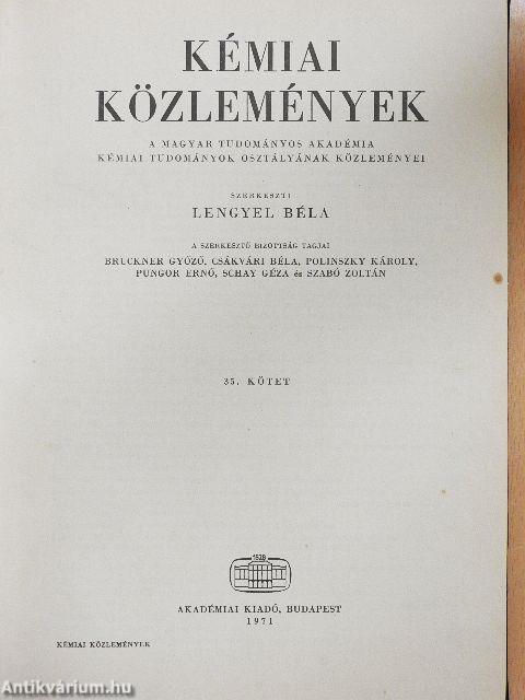 Kémiai Közlemények 1971/1-4.