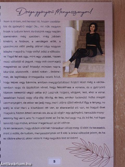 Menyasszony felkészítő - súlycsökkentő - életmód napló