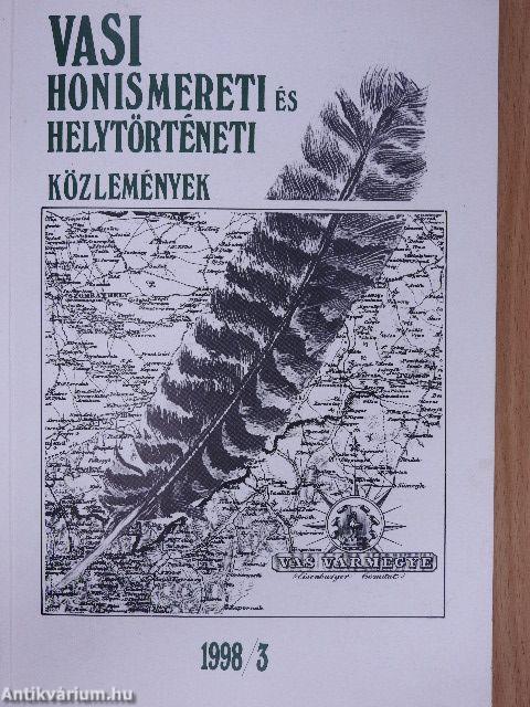 Vasi Honismereti és Helytörténeti Közlemények 1998/3.