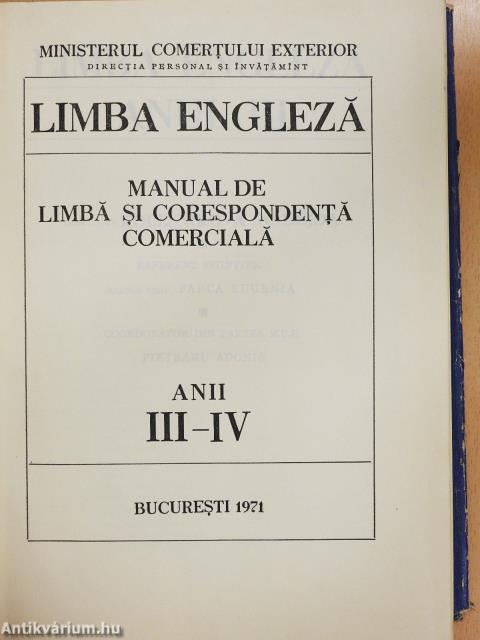 Limba Engleza III-IV