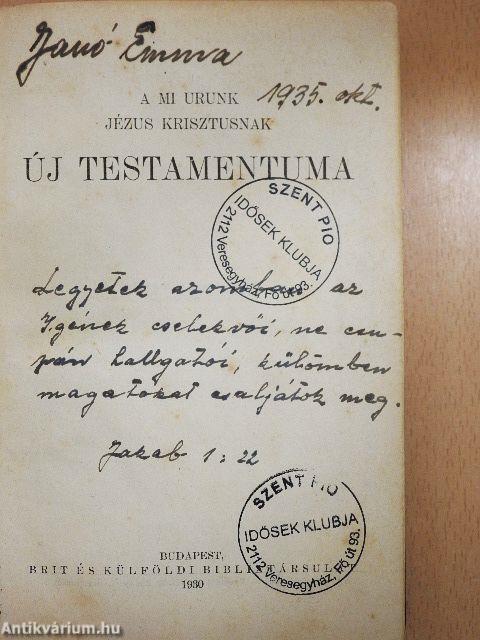 A Mi Urunk Jézus Krisztusnak új testamentuma