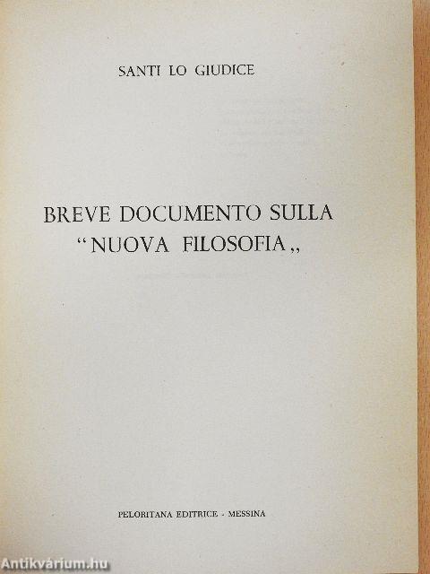 Breve Documento sulla "Nuova Filosofia"