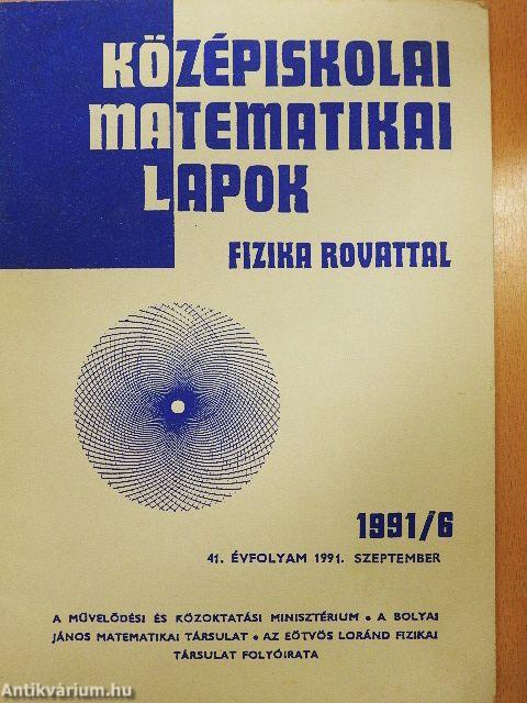 Középiskolai matematikai lapok 1991. szeptember