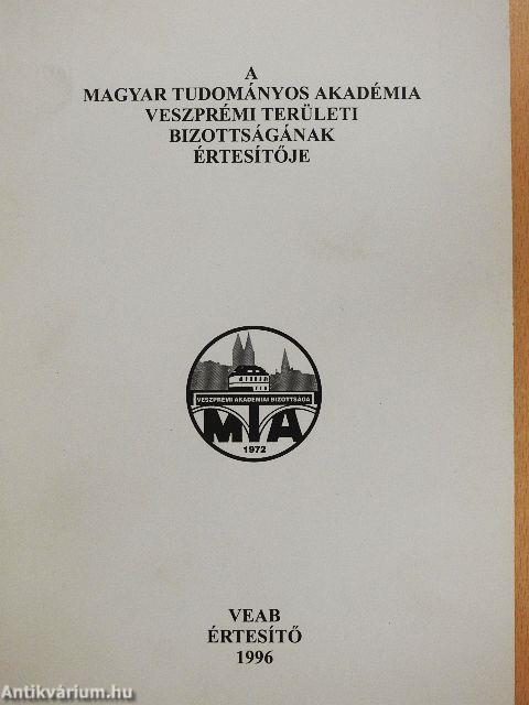 A Magyar Tudományos Akadémia Veszprémi Területi Bizottságának értesítője 1996.