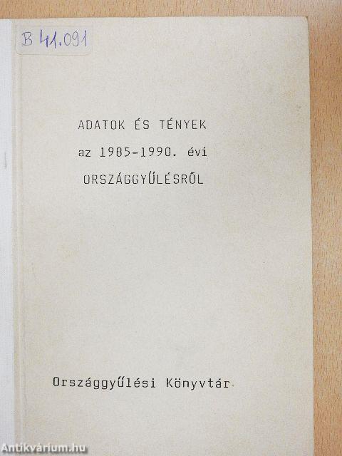 Adatok és tények az 1985-1990. évi országgyűlésről