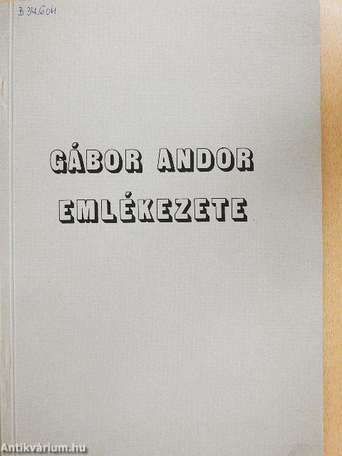 Gábor Andor emlékezete