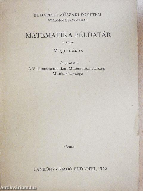 Matematika példatár II. 