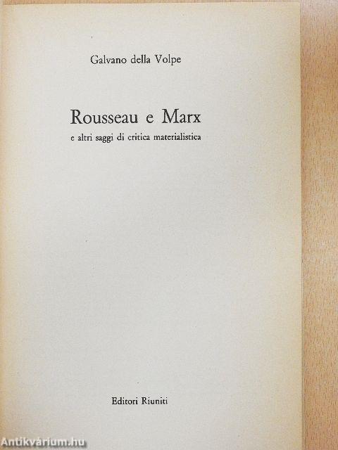 Rousseau e Marx