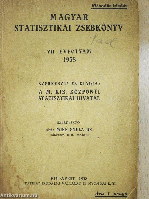 Magyar statisztikai zsebkönyv 1938.