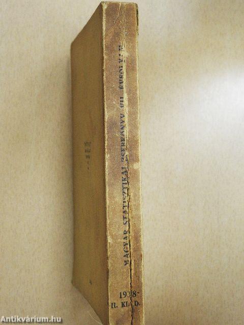 Magyar statisztikai zsebkönyv 1938.