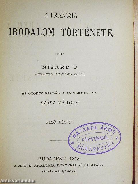 A franczia irodalom története I.