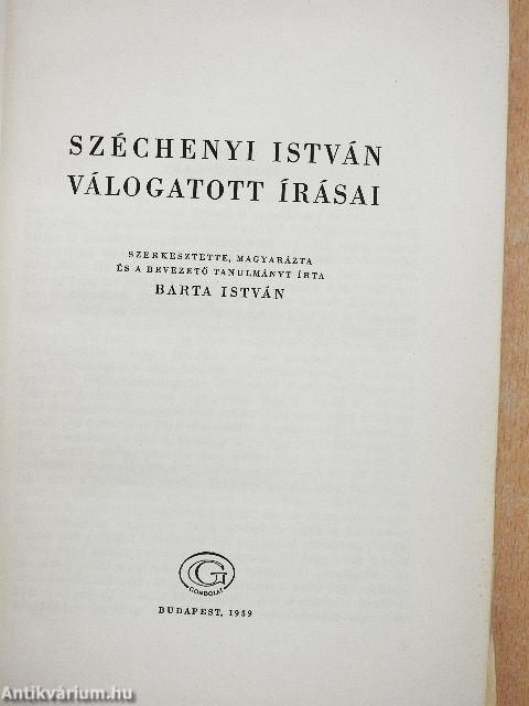 Széchenyi István válogatott írásai