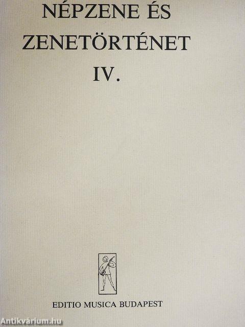 Népzene és zenetörténet IV.