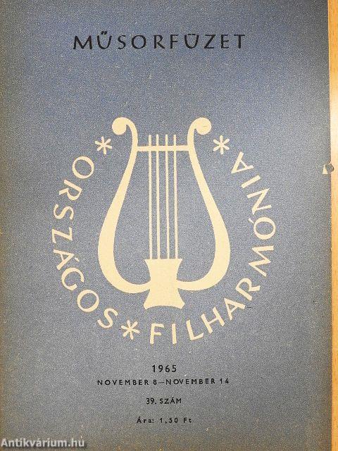 Országos Filharmónia Műsorfüzet 1965/39.