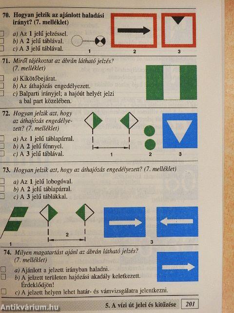 Tesztkönyv a hajóvezetők részére