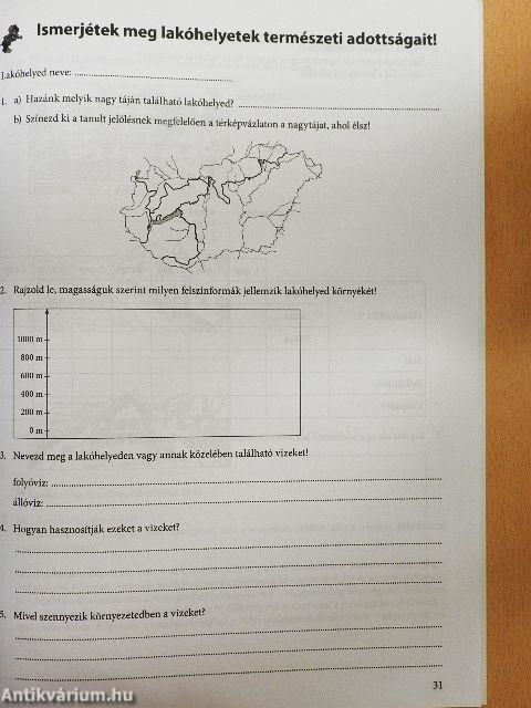 Környezetismeret munkafüzet a 4. évfolyam számára