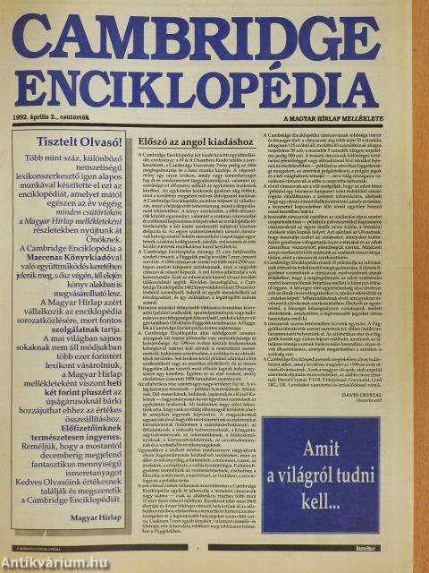 Cambridge enciklopédia 1992. április-december/Függelék