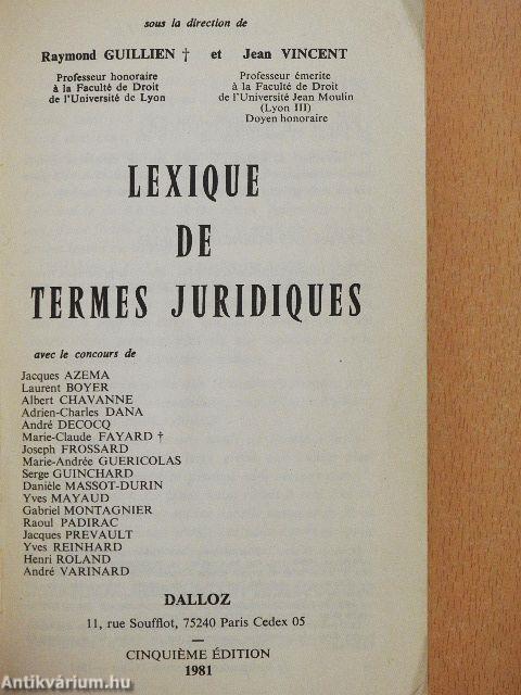 Lexique de Termes Juridiques