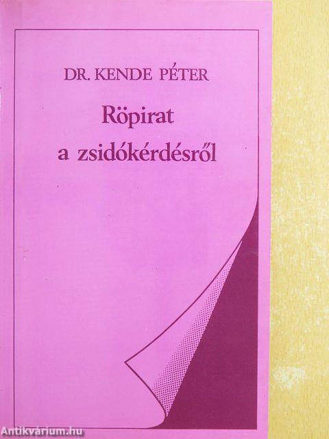 Röpirat a zsidókérdésről