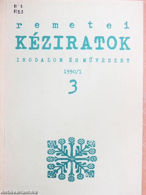 Remetei kéziratok 1990/1.