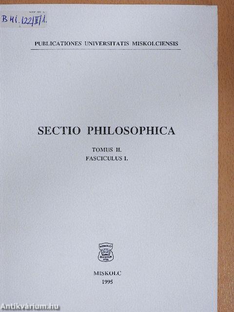 Sectio Philosophica II/1.