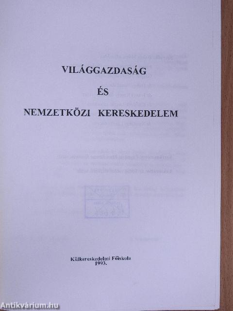 Világgazdaság és nemzetközi kereskedelem