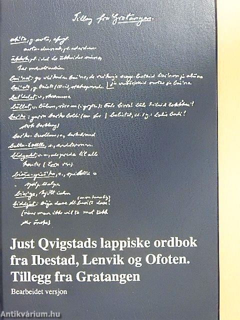 Just Qvigstads lappiske ordbok fra Ibestad, Lenvik og Ofoten