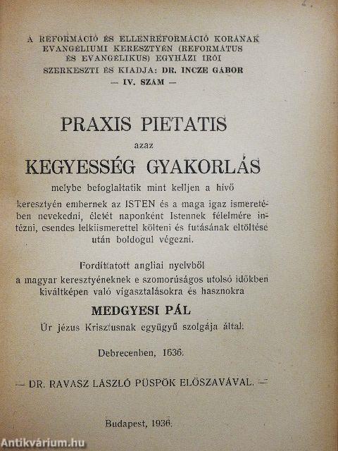 Praxis pietatis azaz kegyesség gyakorlás