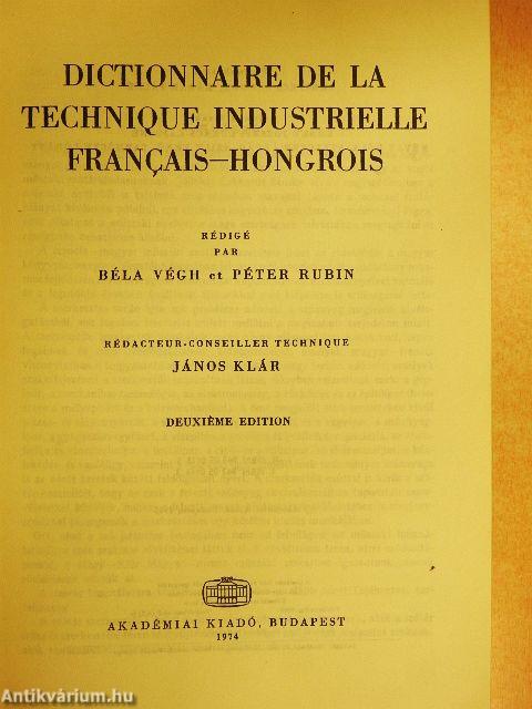 Francia-magyar/Magyar-francia műszaki szótár I-II.