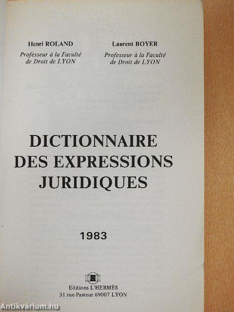 Dictionnaire des Expressions Juridiques