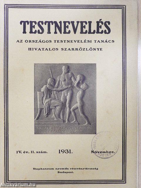 Testnevelés 1931. november