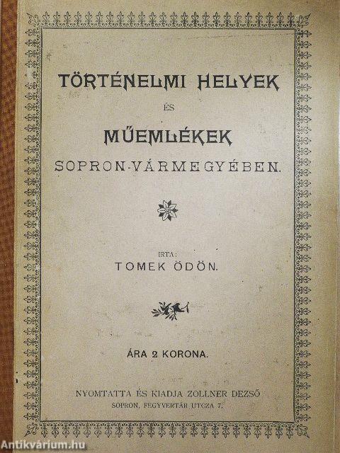 Történelmi helyek és műemlékek Sopron-vármegyében