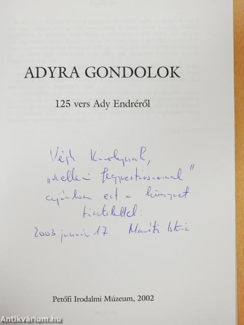 Adyra gondolok (dedikált példány)