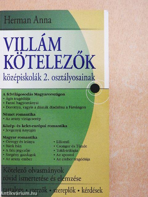 Villám kötelezők középiskolák 2. osztályosainak