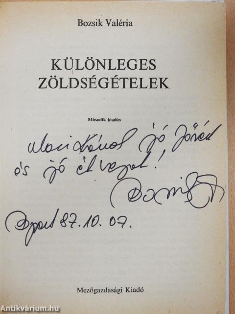 Különleges zöldségételek (dedikált példány)