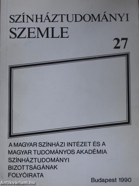 Színháztudományi Szemle 27. (dedikált példány)