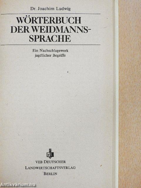 Wörterbuch der Weidmannssprache