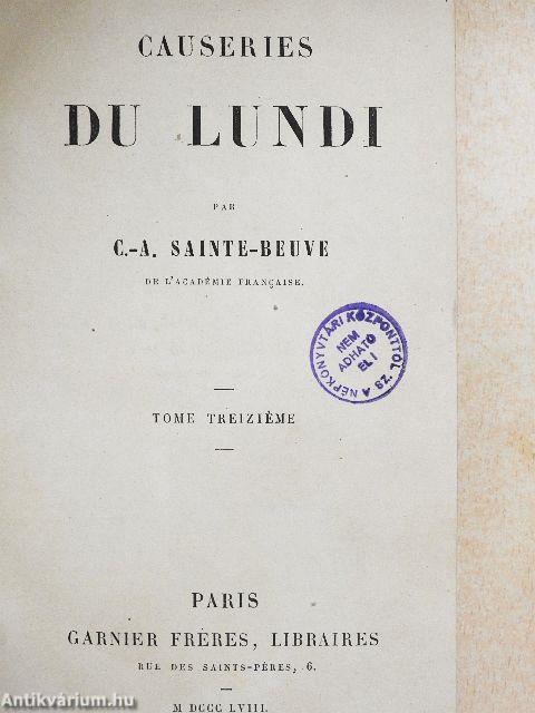 Causeries du lundi XIII.