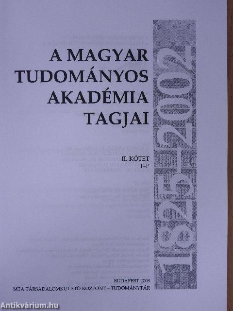 A Magyar Tudományos Akadémia tagjai II. (töredék)