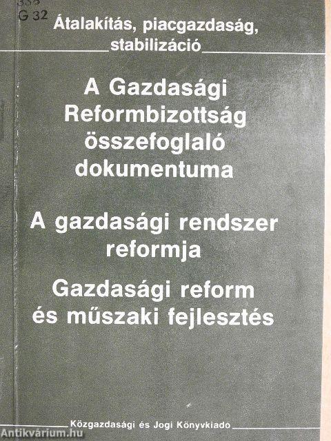 A Gazdasági Reformbizottság összefoglaló dokumentuma