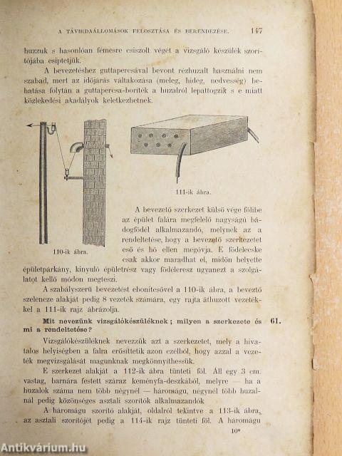 A villamos távirás kézikönyve (rossz állapotú)