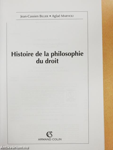 Histoire de la philosophie du droit